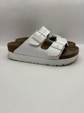 Birkenstock Papillo Birko Flor Platform White Sandals Size 37 Women US Size 6